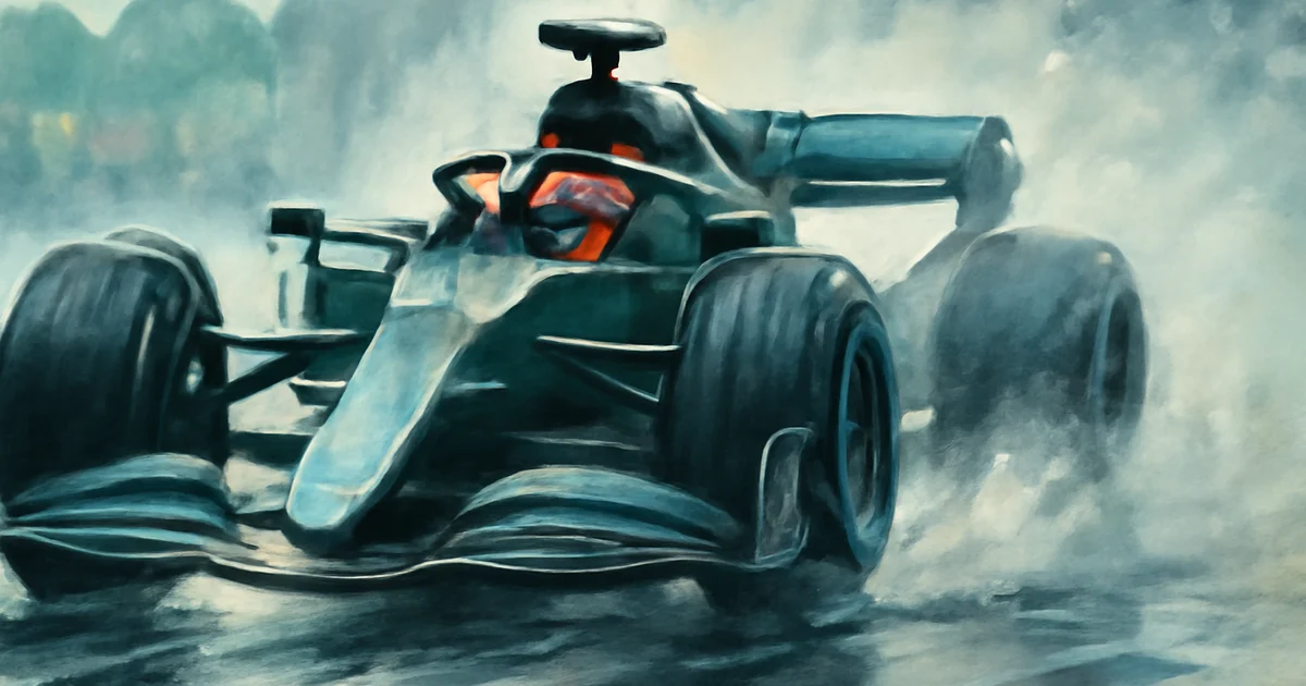 Fernando Alonso in Aston Martin F1 car during wet Malaysian Grand Prix