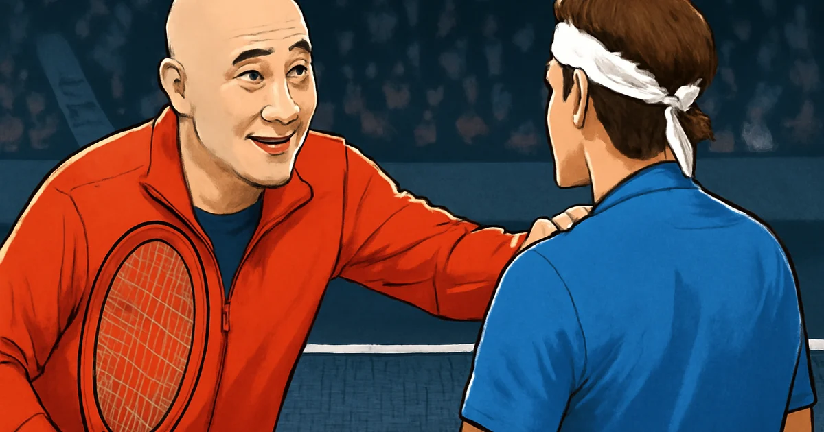 Andre Agassi coaching during the Laver Cup