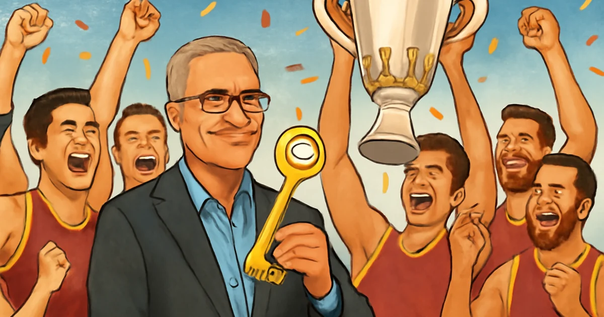Chris Fagan and Brisbane Lions team celebrate AFL premiership