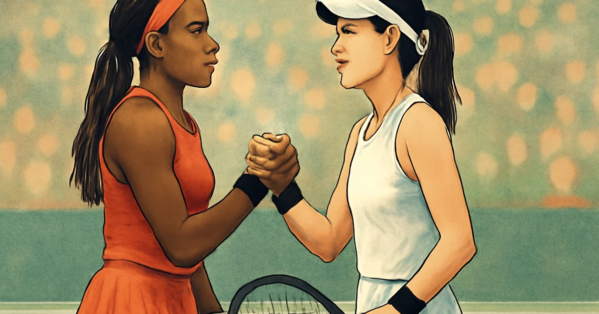 Coco Gauff shakes hands with Sun Xinran after China Open match