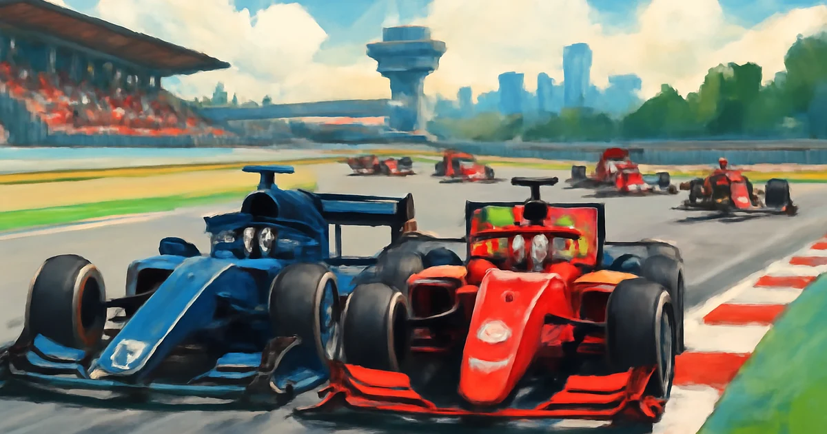 FIA Formula 2 and Formula 3 cars racing at an international circuit