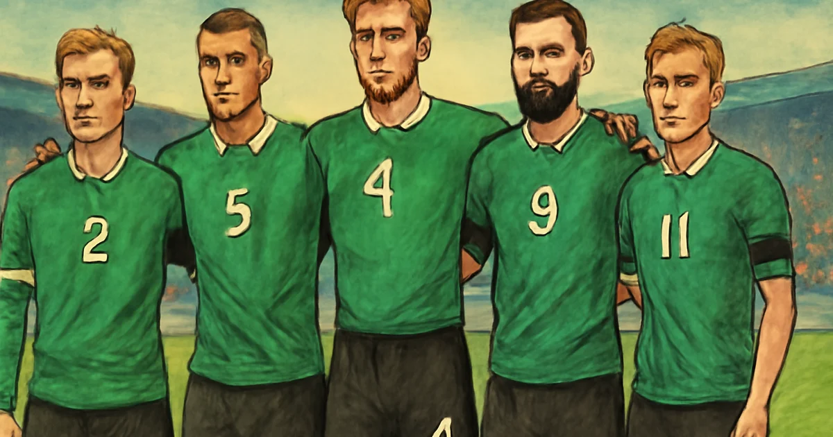 Ireland football team wearing black armbands during Nations League match against Israel