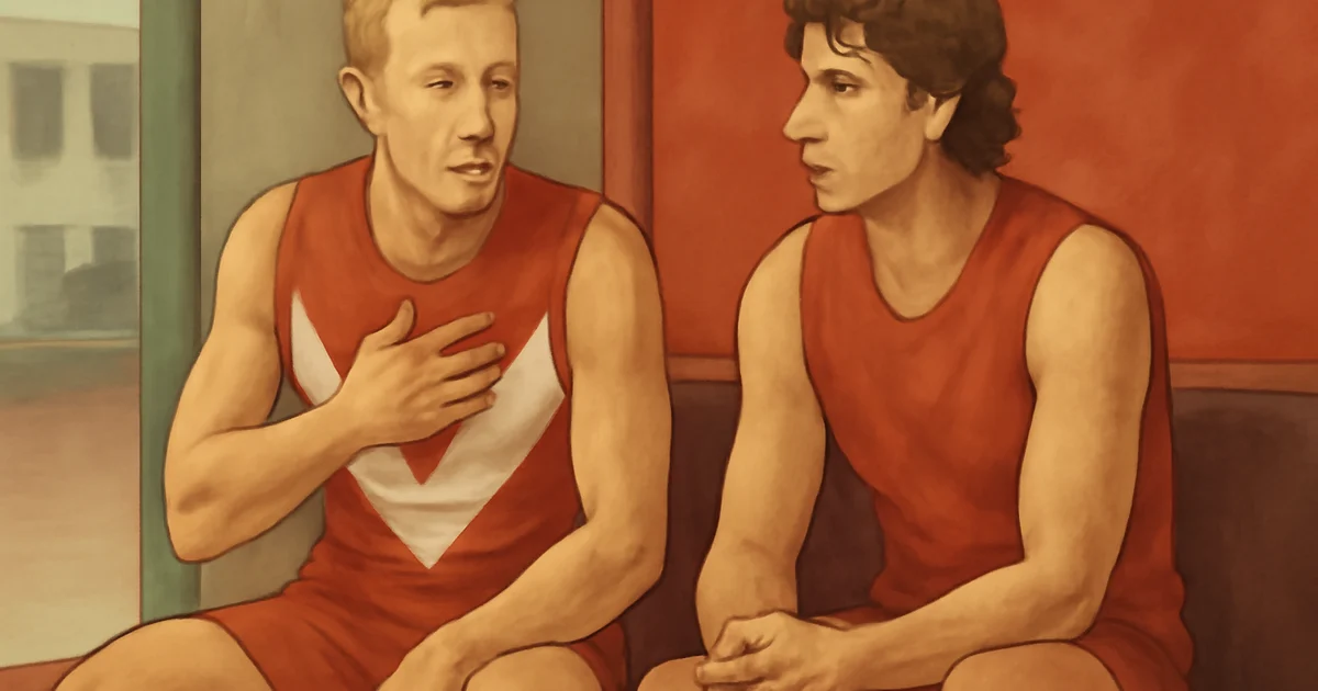Isaac Heeney and Chad Warner at Sydney Swans HQ after suspension