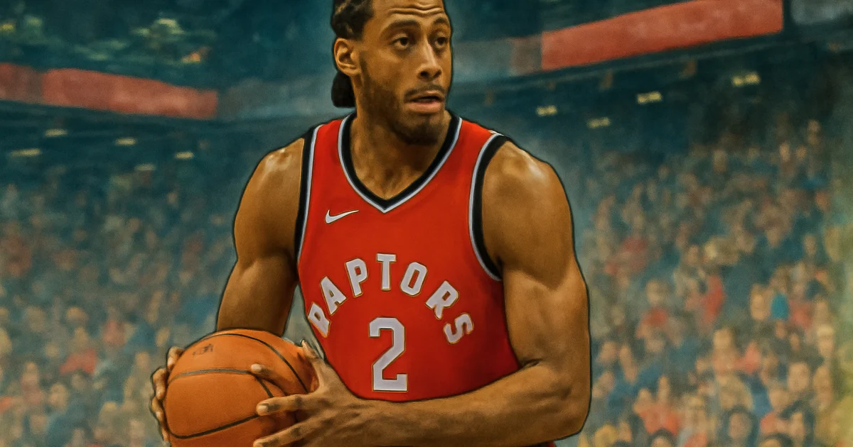 Kawhi Leonard in Toronto Raptors uniform