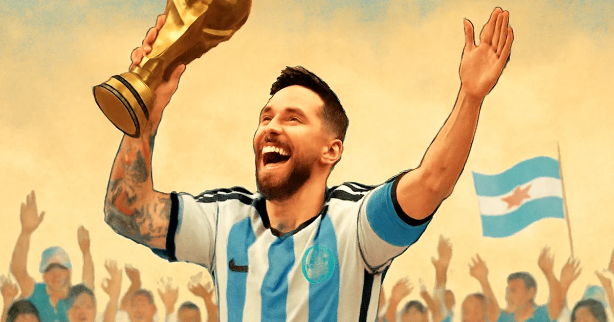 Lionel Messi celebrates World Cup victory with Argentina