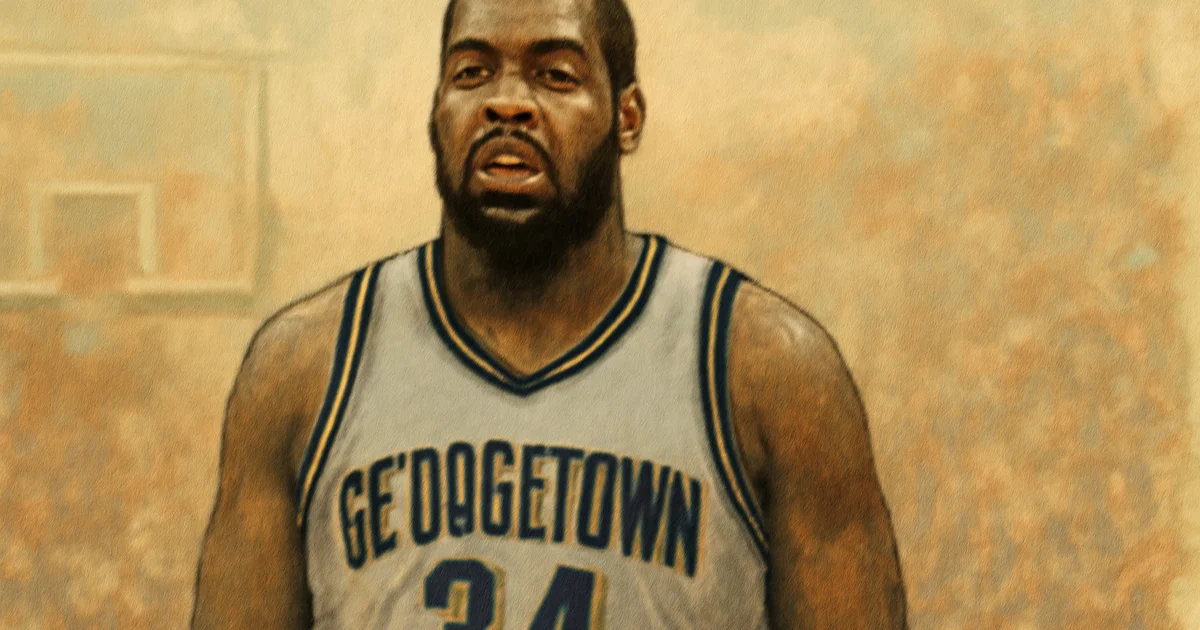 Michael Sweetney in his Georgetown basketball uniform