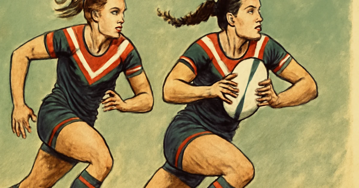 Millie Elliott and Corban Baxter in action for the Sydney Roosters