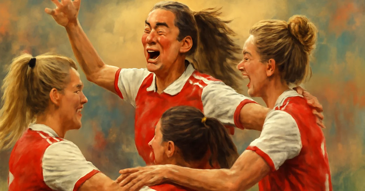 Ona Batlle celebrates with Arsenal teammates