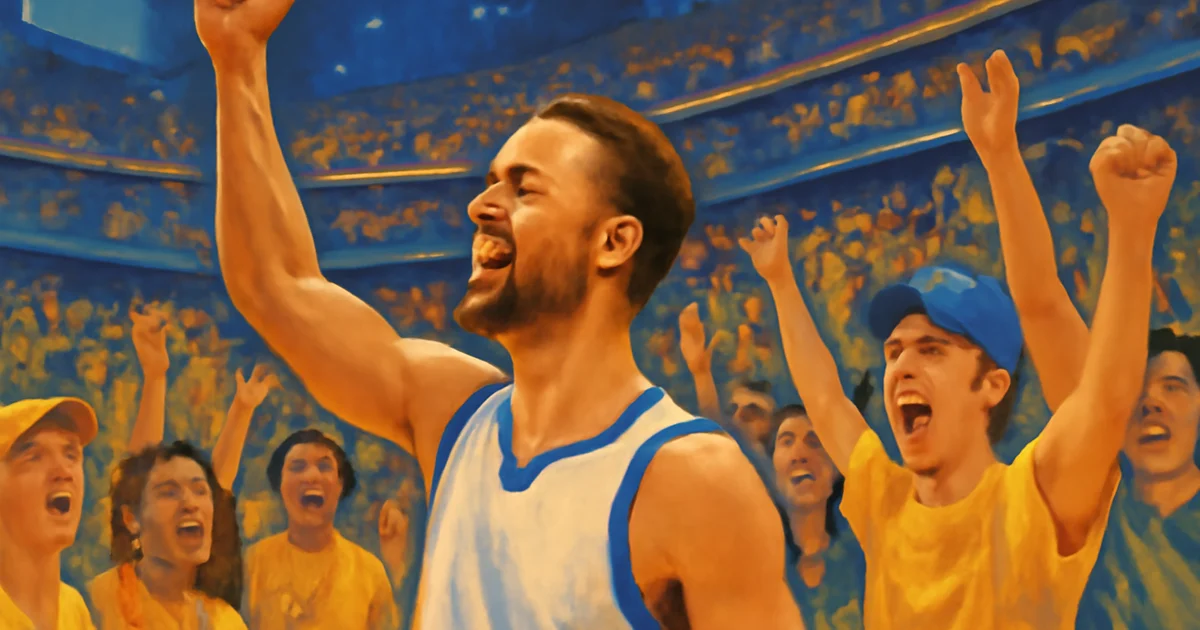Stephen Curry celebrates with Golden State Warriors fans at Chase Center