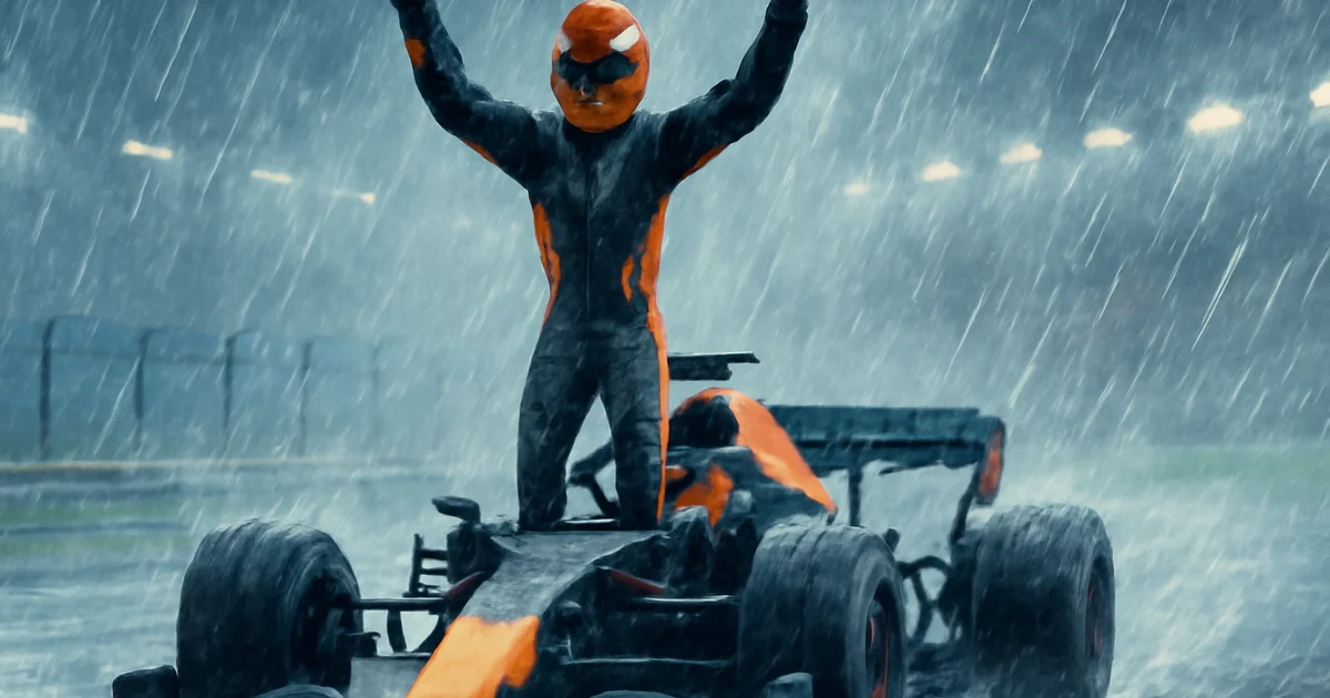 Max Verstappen celebrates Singapore Sprint win in wet conditions